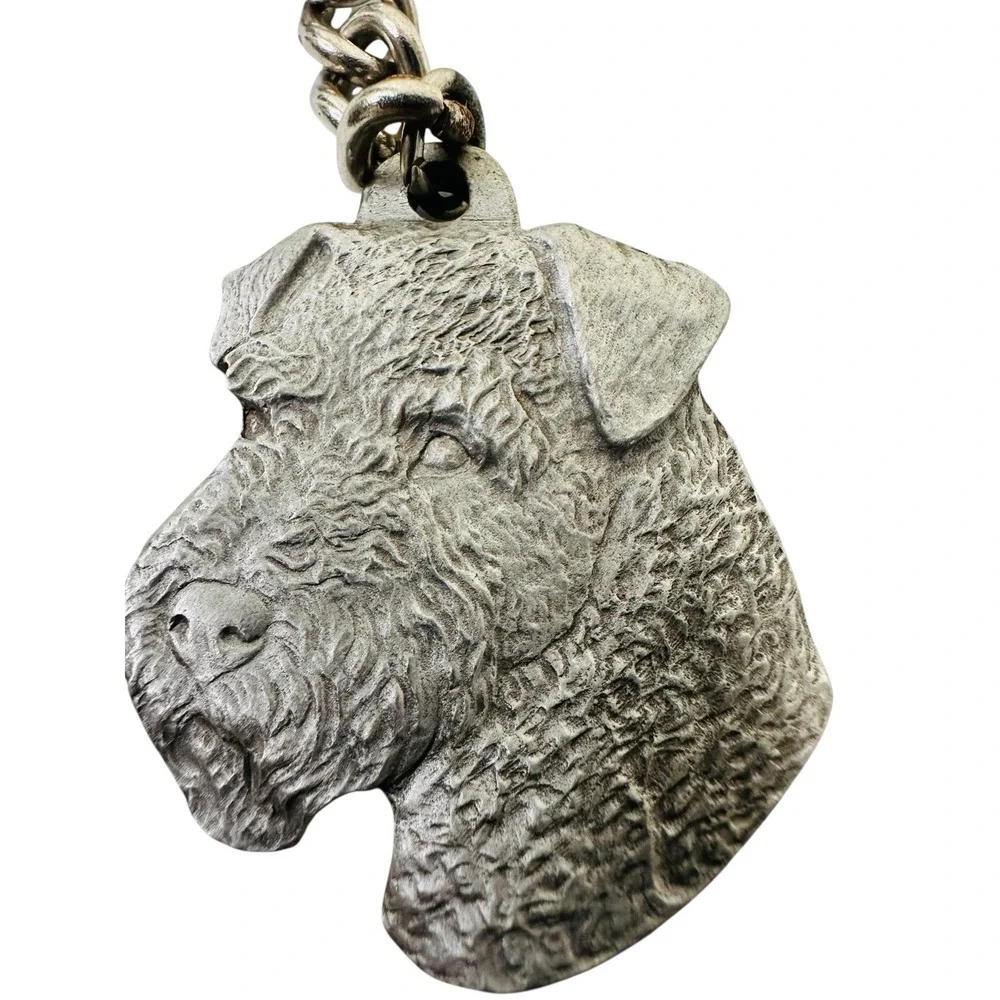 Vintage I Love My Welsh Terrier Dog Keychain Rawcliffe Pewter 1982